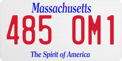 MA license plate 485OM1