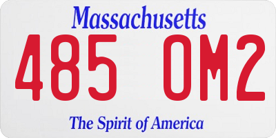 MA license plate 485OM2
