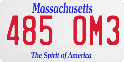 MA license plate 485OM3