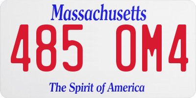 MA license plate 485OM4