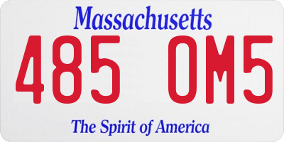 MA license plate 485OM5