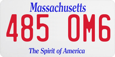 MA license plate 485OM6