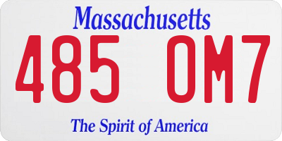 MA license plate 485OM7
