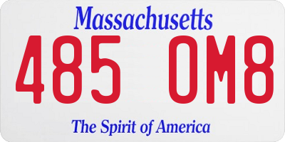 MA license plate 485OM8