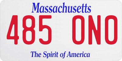 MA license plate 485ON0