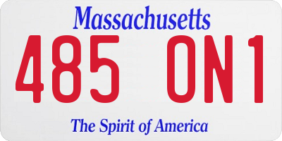MA license plate 485ON1