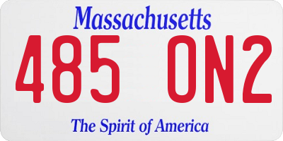 MA license plate 485ON2