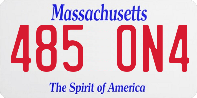 MA license plate 485ON4