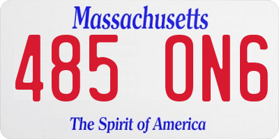 MA license plate 485ON6