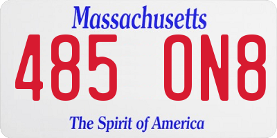 MA license plate 485ON8