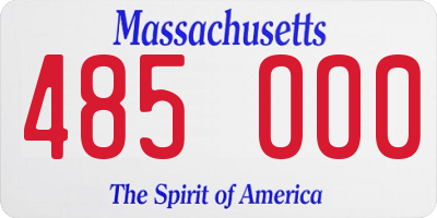 MA license plate 485OO0
