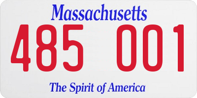 MA license plate 485OO1