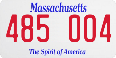 MA license plate 485OO4