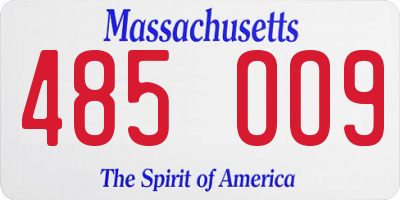 MA license plate 485OO9