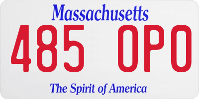 MA license plate 485OP0
