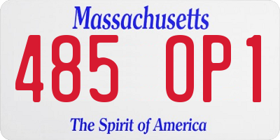 MA license plate 485OP1