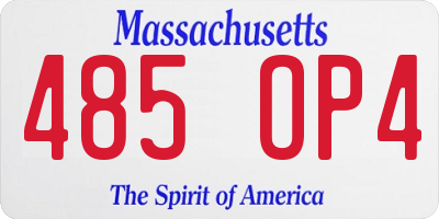 MA license plate 485OP4
