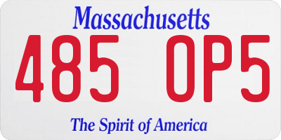 MA license plate 485OP5