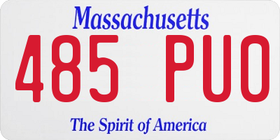 MA license plate 485PU0