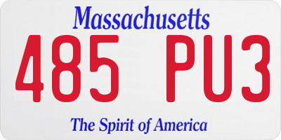 MA license plate 485PU3