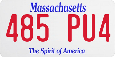 MA license plate 485PU4