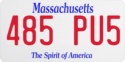 MA license plate 485PU5