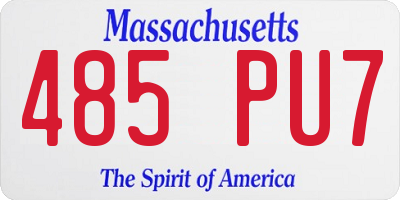 MA license plate 485PU7