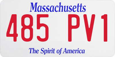 MA license plate 485PV1