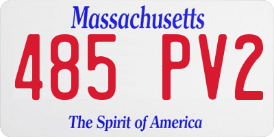 MA license plate 485PV2