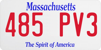 MA license plate 485PV3