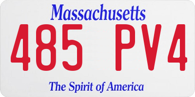 MA license plate 485PV4