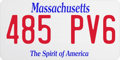 MA license plate 485PV6