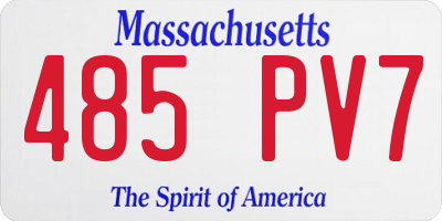 MA license plate 485PV7