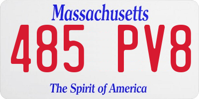 MA license plate 485PV8