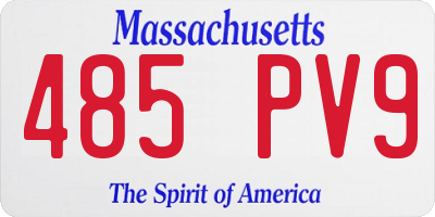 MA license plate 485PV9