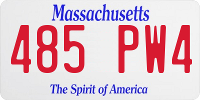 MA license plate 485PW4