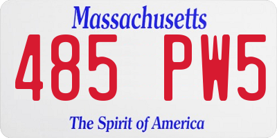 MA license plate 485PW5