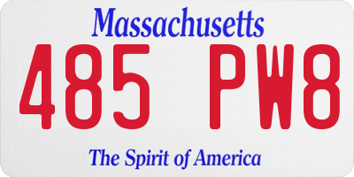 MA license plate 485PW8