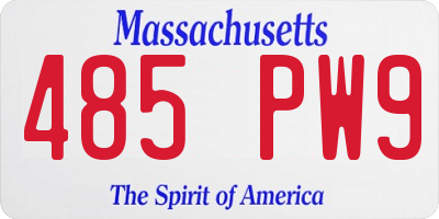 MA license plate 485PW9