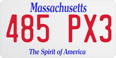 MA license plate 485PX3