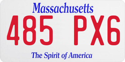 MA license plate 485PX6