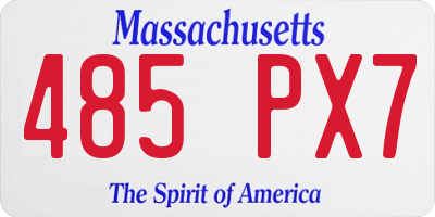 MA license plate 485PX7