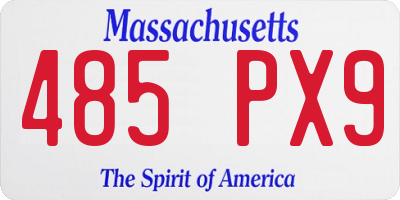 MA license plate 485PX9