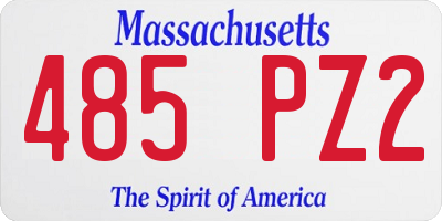 MA license plate 485PZ2