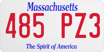 MA license plate 485PZ3