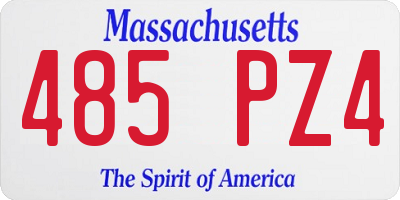 MA license plate 485PZ4