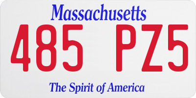 MA license plate 485PZ5
