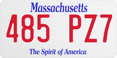 MA license plate 485PZ7