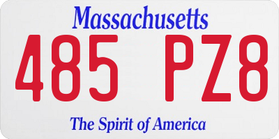 MA license plate 485PZ8