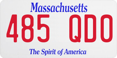 MA license plate 485QD0